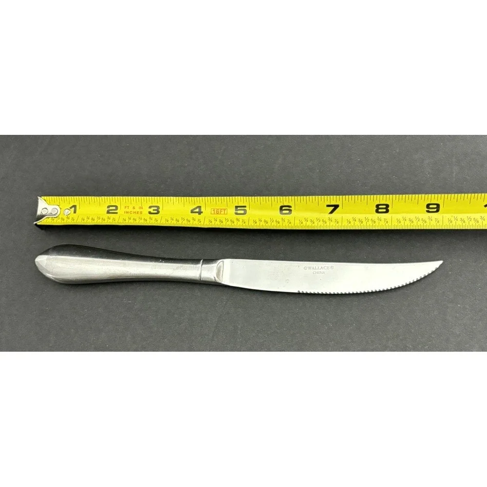 9 Wallace Bentley Steak Knives Hollow Handle Stainless Flatware 9